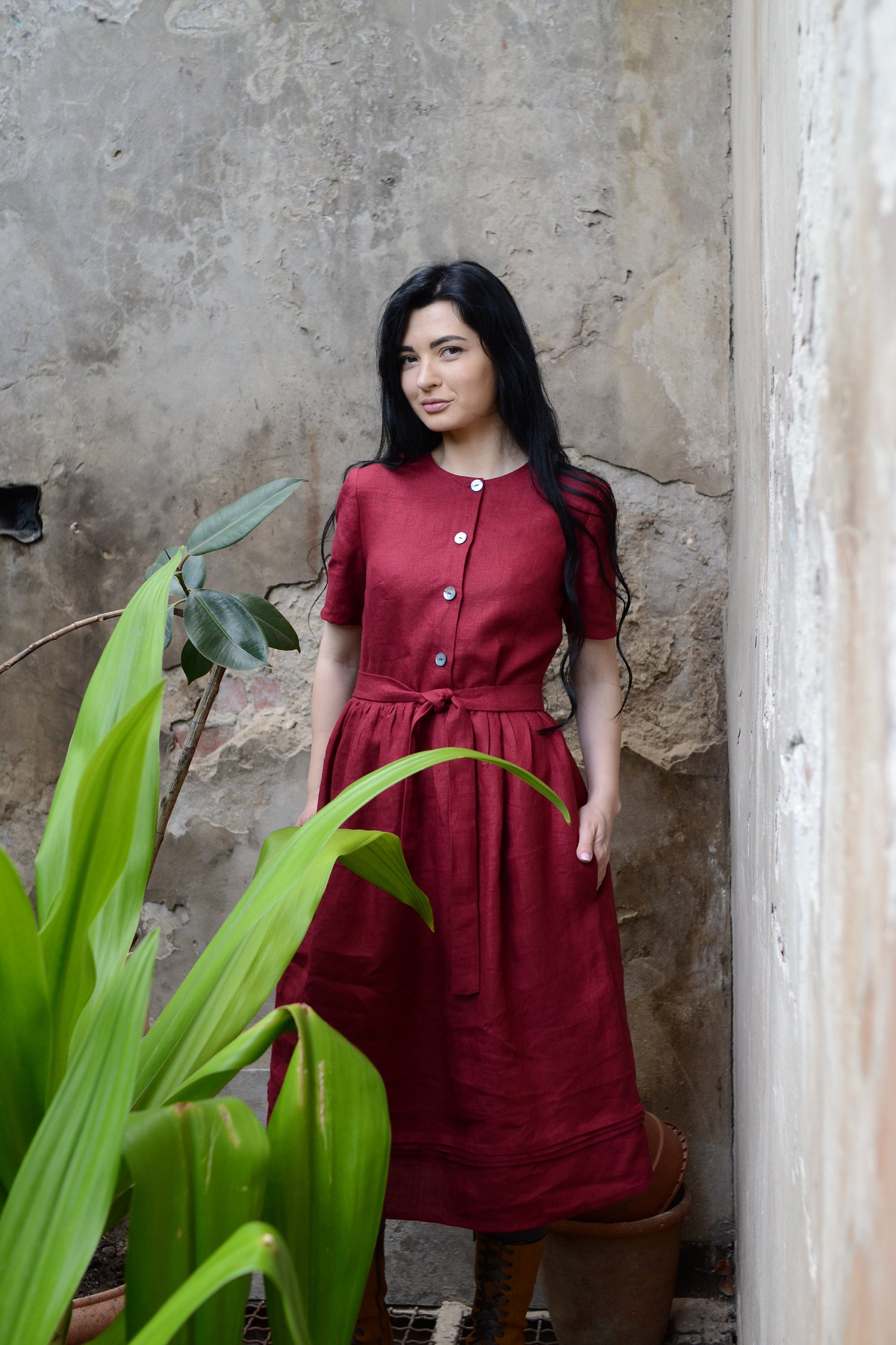 laura linen dress Staud Laura Linen Dress