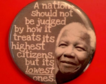 Nelson Mandela | 1.25 inch political button | BLM | black history