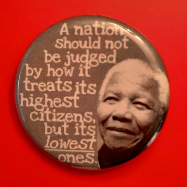 Nelson Mandela | 1.25 inch political button | BLM | black history