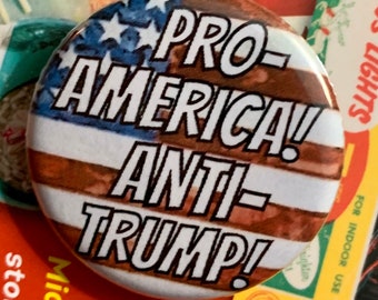 Pro-Amerika, Anti-Trumpf | 3 cm großer Politknopf | Wahl für 2020