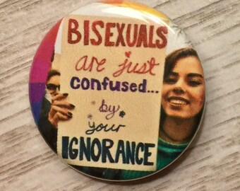 Bisexual pride | 1.25 inch pinback | protest sign button | GLBTQA