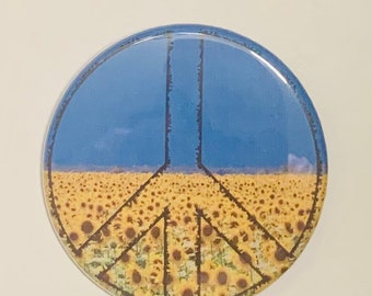 Sostieni la pace in Ucraina / Pulsante pinback da 1,75 pollici / Nessuna guerra / Io sto con l'Ucraina