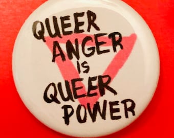 Queer Power | 1.25 inch political button | LGBTQIA+ | gay and lesbian rights