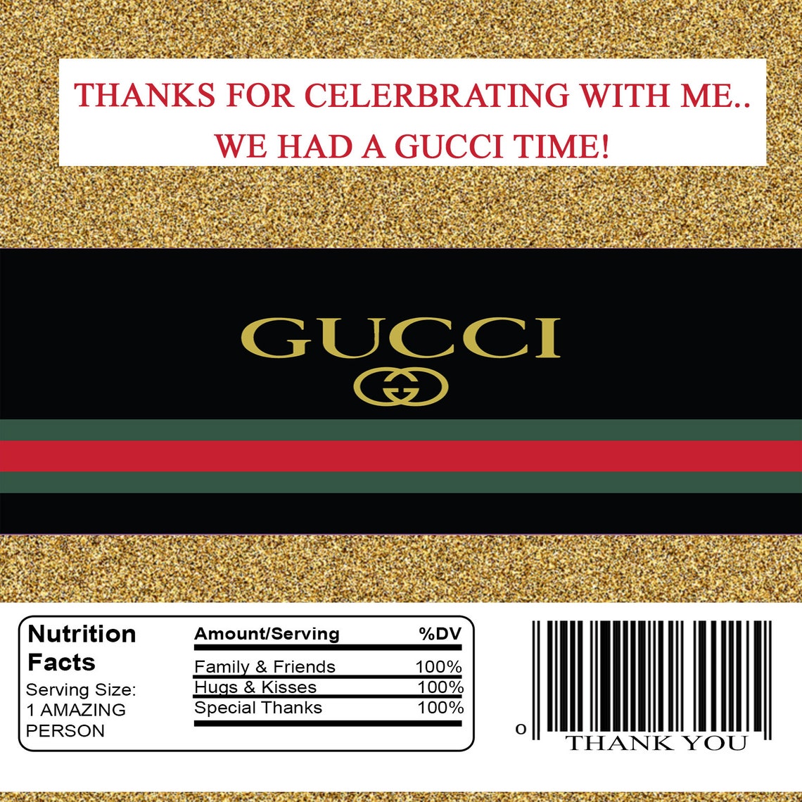 Gucci Chocolate Candy Bar Label Gucci Labels/Printed Labels/ Etsy