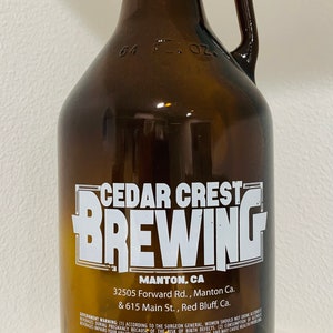 64oz brunt glas Cedar Crest Brewery Growler tom