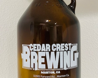 64 Unzen braunes Glas Cedar Crest Brauerei Growler leer