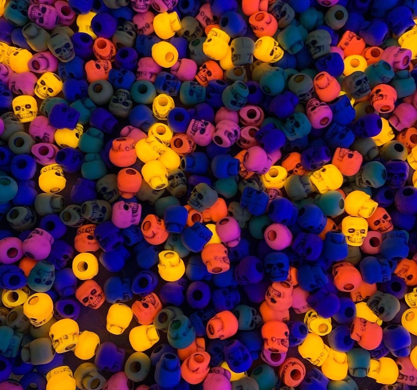 Circus-Inspired Plastic Paracord Skull Beads