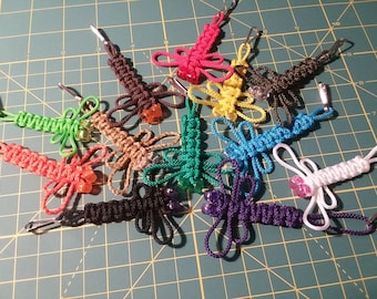 Colorful Micro-Cord Dragonfly Zipper Pulls