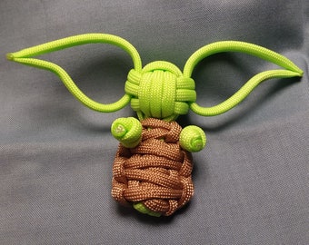 Handmade Paracord Green Child Keychain Fob