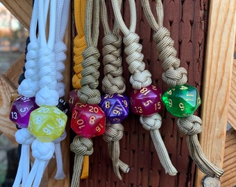 D20 Paracord Würfel EDC Lanyard Diamant Knoten Schlange Knoten