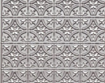 Dekorativ PVC-takplatta / väggplatta / stänkskydd / väggkonst / bakgrund 2'x2' (25/pack) - Silver #150 Limning