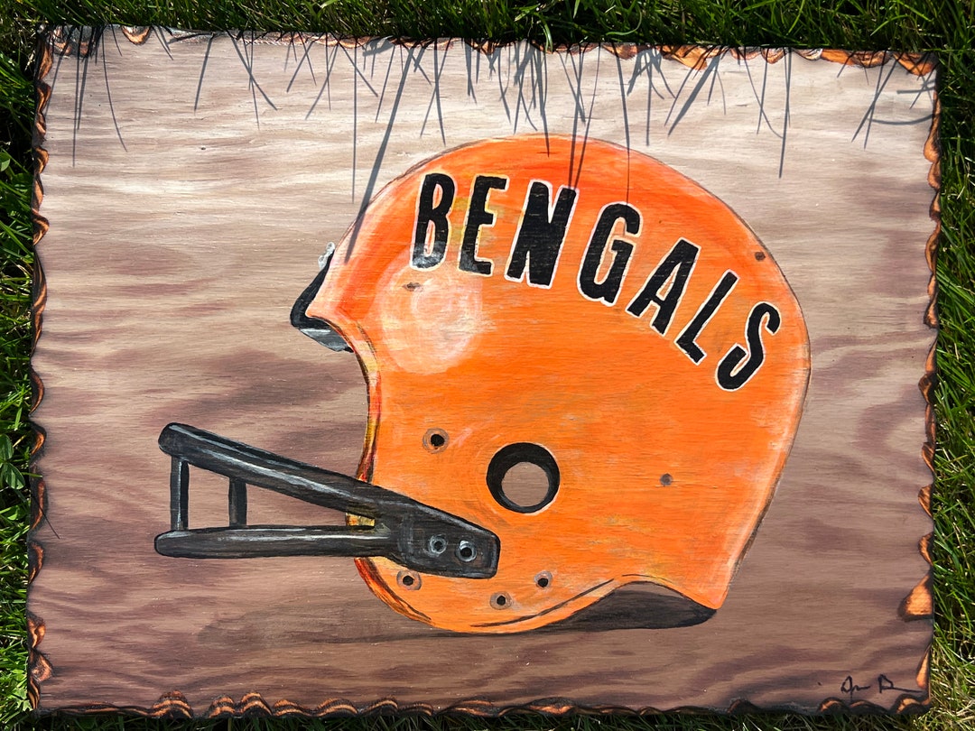 Rustic Football Helmet Painting on Wood Handmade Etsy