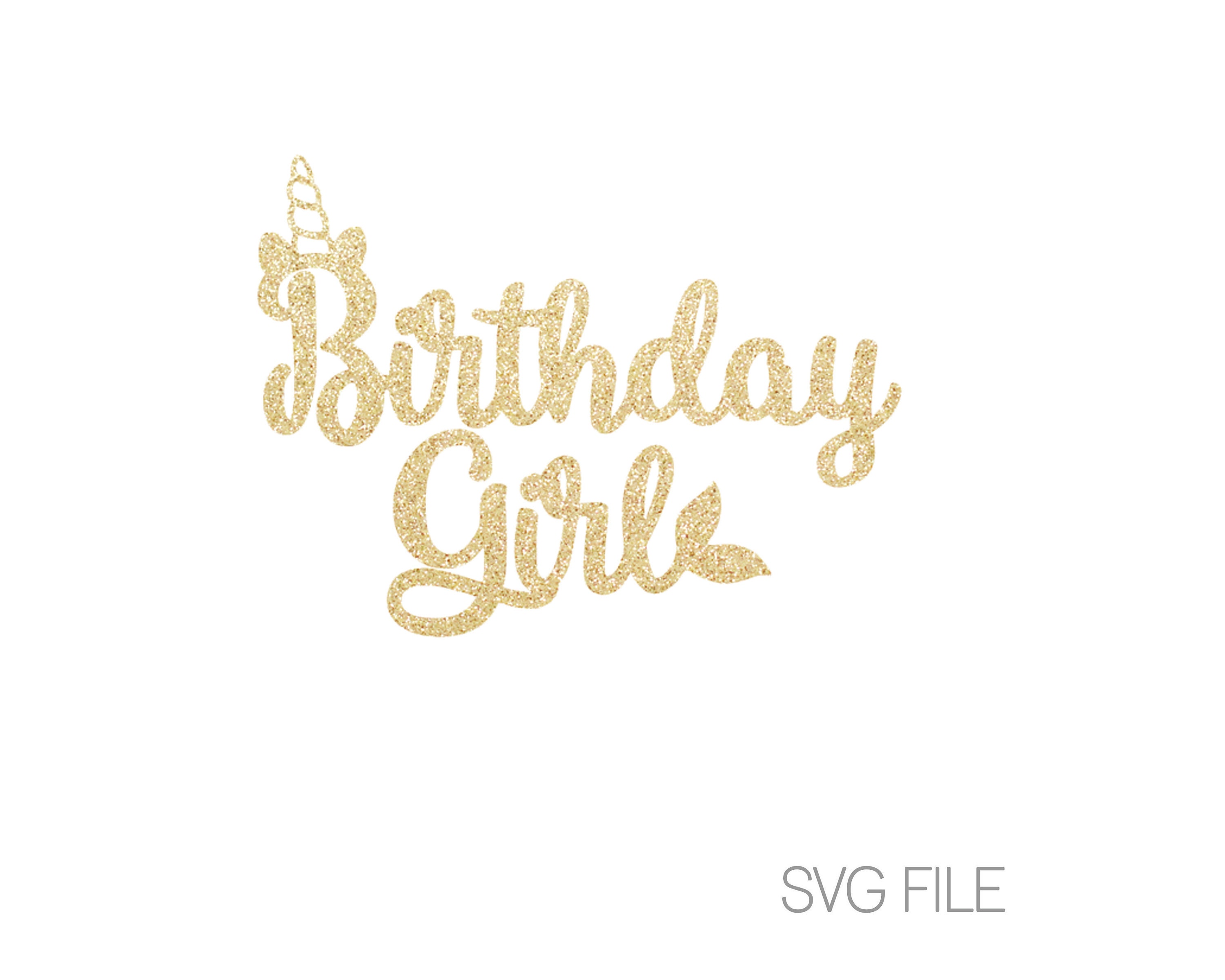 Birthday Girl Mermaid Unicorn SVG Birthday SVG Digital | Etsy