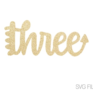 Dinosaur 3 SVG File | Third Birthday SVG | 3 Dino SVG | 3rd Birthday | Digital Download | svg