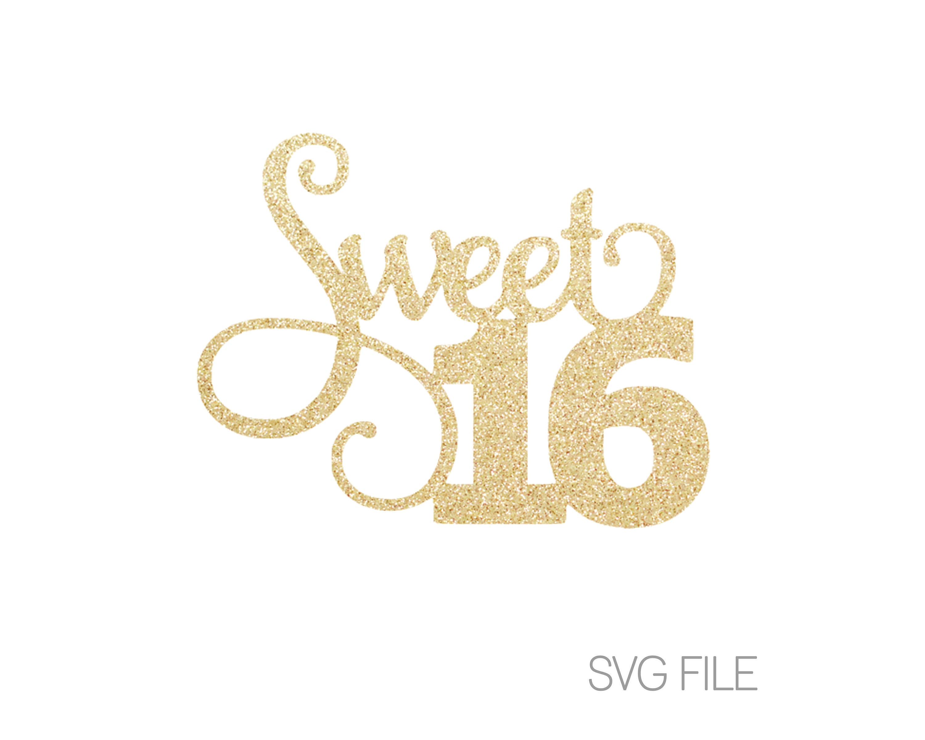 Download Sweet 16 SVG Sixteenth Birthday SVG 16th Birthday | Etsy