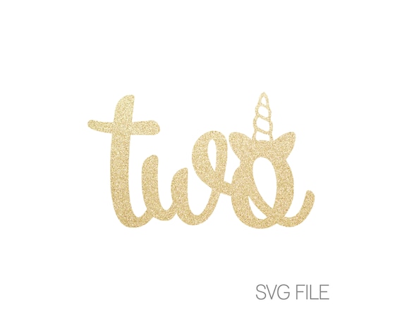 Download Unicorn Two Svg File Birthday 2nd Decal Svg Iron On Etsy