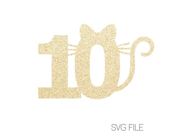 Download 10 Cat Svg 10th Birthday Svg Cat Svg Digital Download Etsy PSD Mockup Templates