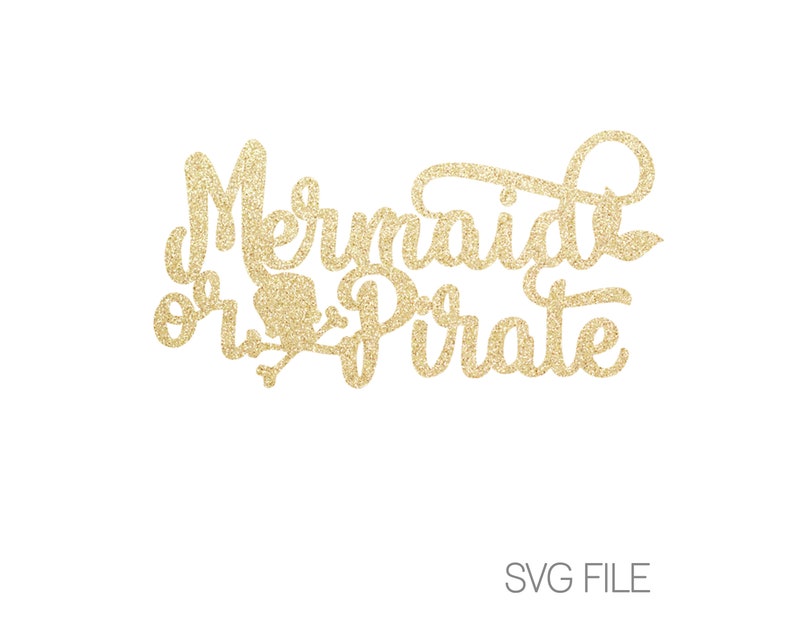 Download Mermaid or Pirate SVG Gender Reveal SVG Boy or Girl SVG | Etsy