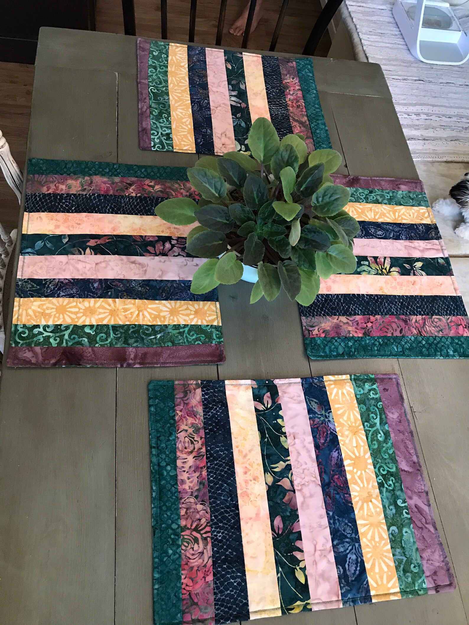 Handmade Batik Quilted Placemats set of 4 including free hot Etsy