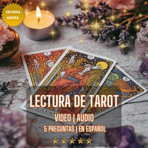 Lectura de Cartas Tarot Video-Grabada, Lectura de Cartas Audio, Lectura Personalizada Detallada, 5 Preguntas, Lectura Canalizada En Español