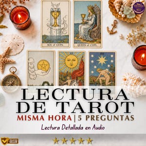 Lectura de Tarot en Español 5 Preguntas o 5 Predicciones Psiquicas-  Audio (Entrega en 1 Hora)