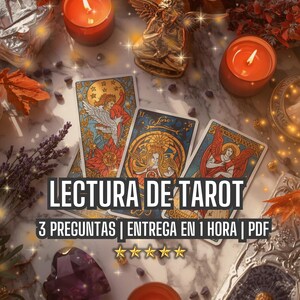 Lectura del Tarot, Lectura Psiquica 3 Preguntas, Lectura de Cartas,  Canalizada y Detallada,  Entrega En 1 Hora o Lectura GRATIS, PDF + Foto