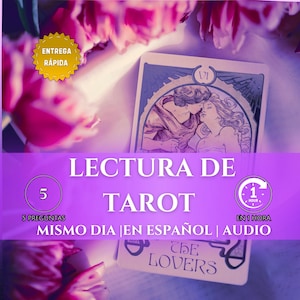 Lectura de Tarot en Audio, Lectura de 5 Pregunta, Entrega Rapida/ 1 Hora, Guía Espiritual Personalizada en Español, Lectura de Carta Urgente