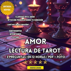 Lectura de Cartas Amor | Lectura de Tarot para Pareja, Ex, Alma Gemela | 3 Preguntas | Predicciones Detalladas | Entrega Rápida