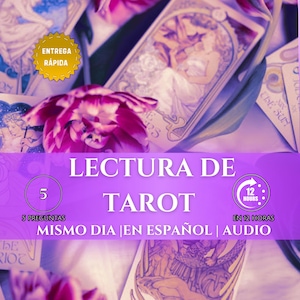 Lectura de Tarot en Audio, 5 Preguntas, Predicciones Psiquicas, Lectura de Cartas En Español, Entrega Rapida Hoy / 12 Hora, Descarga Digital