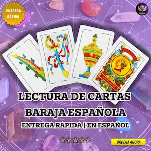 Lectura de la Baraja Española, Lectura en Audio, Lectura de Cartas en Español, Consulta Espiritual en Audio, Entrega Rapida el Mismo Dia
