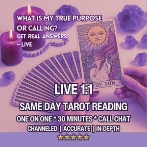 LIVE SAME DAY Life Purpose Tarot Reading, Phone Call Session, Psychic Insights, Personalized Tarot, Spiritual Guidance, Intuitive Reading