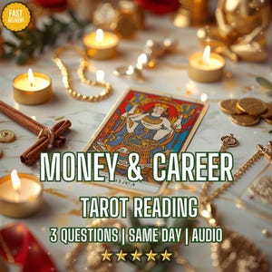 SAME DAY Money Tarot Audio Reading, 3 Questions Psychic Reading, Very Detailed Financial Abundance Reading, Accurate Money Energy Reading