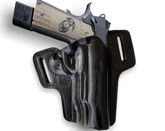 Colt 1911 Leather Optic Ready Owb Combat Master Holster Choose Color / Gun Model | Pancake Style | Quickdraw Holster | Handmade Holster