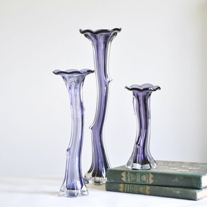 Vintage Cased Glass Tree Trunk Vases