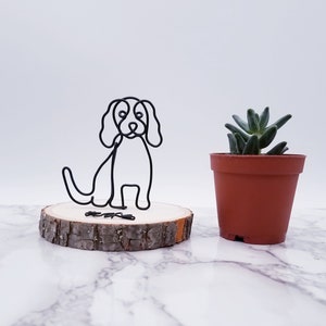 Wire sculpture of King Charles spaniel pet memorial pet portrait art wire art puppy decor dog lovers gift statue desk decor desk accessories