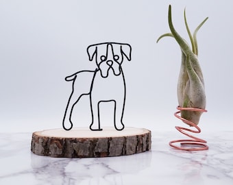 Wire sculpture of boxer, dog, personalize, custom, wire art, home decor, office decor, dog lovers, gift, desk decor, desk accessories