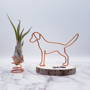 Escultura personalizada de perro de alambre, arte de labrador retriever, decoración de oficina