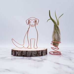 Wire sculpture of frontal golden retriever, personalize, custom, dog, gift, wire art, home decor, dog lovers, desk decor, desk accessories