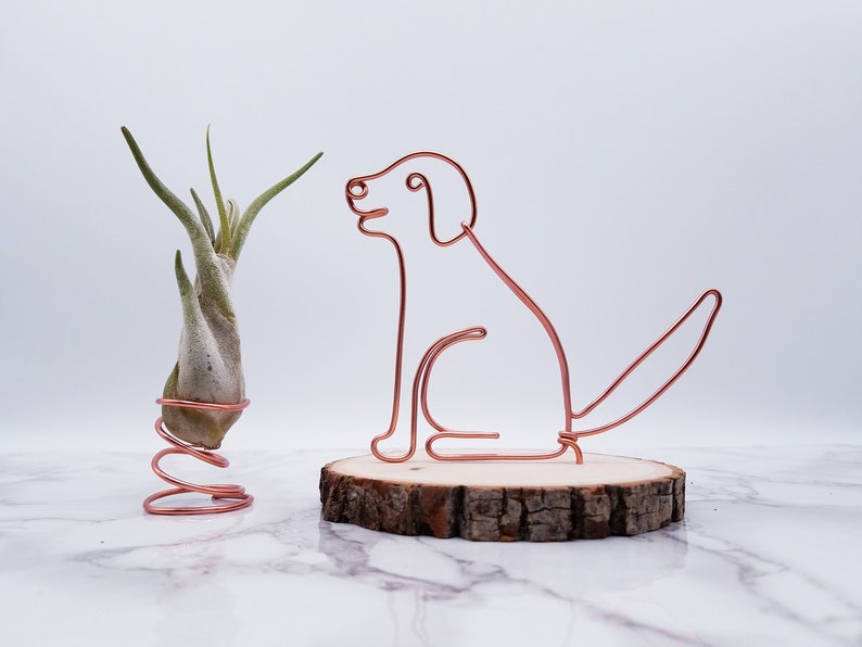 Wire sculpture of labrador retriever, golden retriever, personalize, custom, dog, wire art, office decor, dog lovers, desk accessories image 2