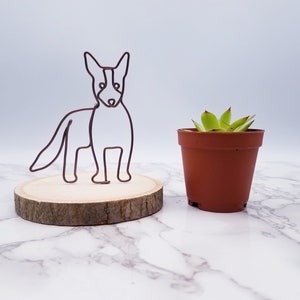 Escultura de alambre de perro pastor australiano, perro pastor azul, retrato de mascota, monumento conmemorativo, arte de alambre, decoración de oficina, amantes de los perros, accesorios de escritorio