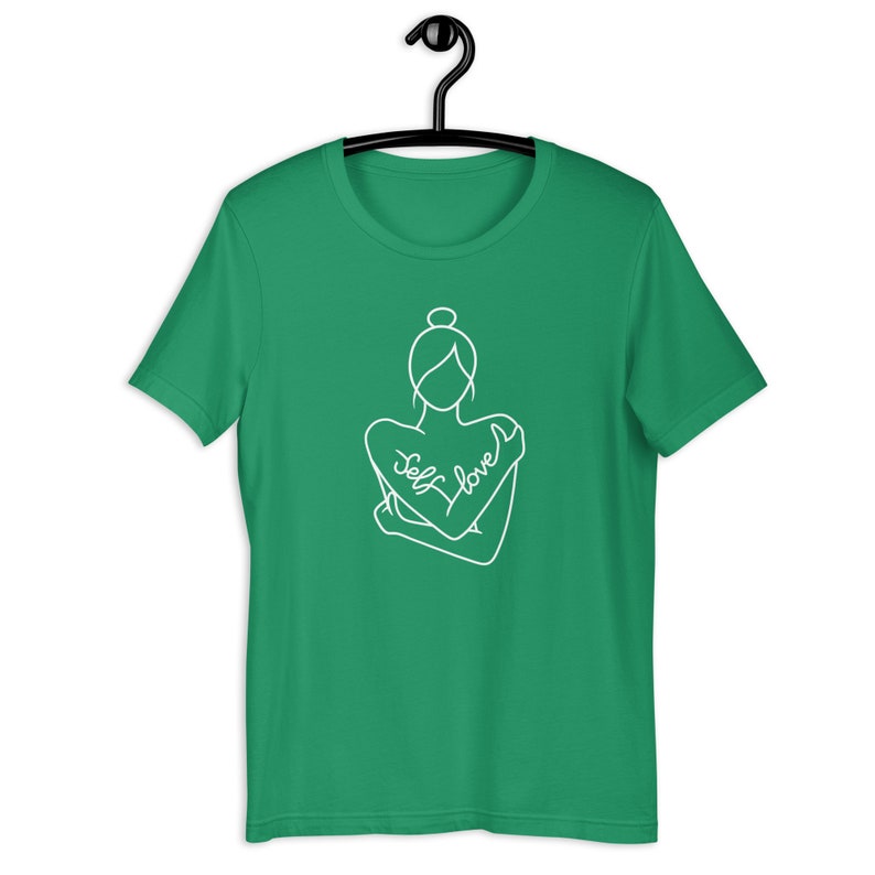 Self Love Unisex t-shirt Minimalist Hug Line Art Women Empowerment Inspirational Women Self Care Mental Health Tee Love Yourself