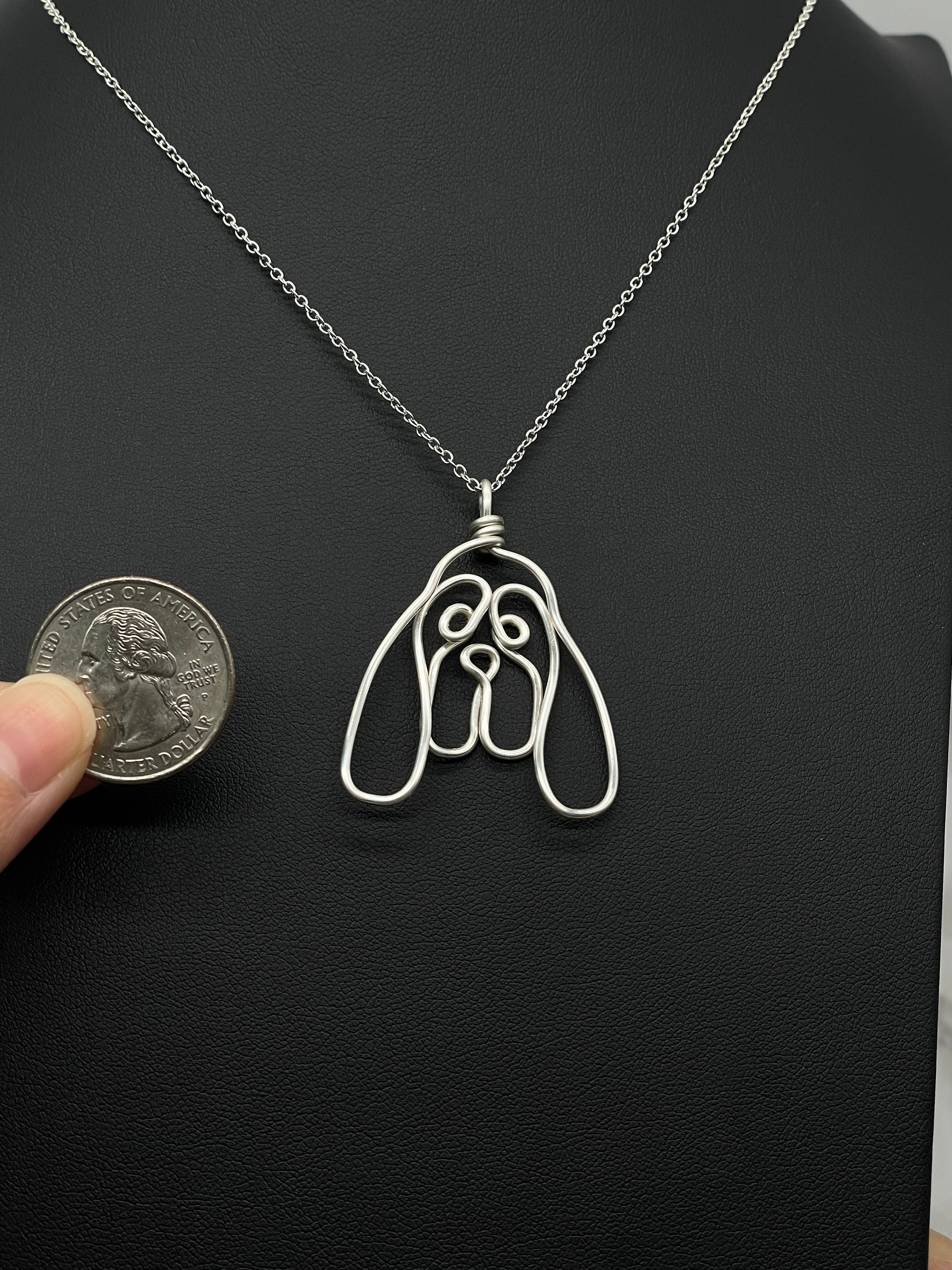 Collana personalizzata con bassotto: ciondolo con nome bassotto in argento sterling - Italia