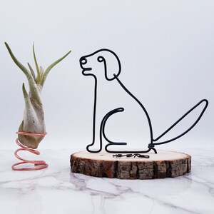 Wire sculpture of labrador retriever, golden retriever, personalize, custom, dog, wire art, office decor, dog lovers, desk accessories image 5