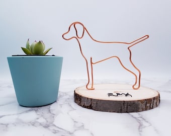 Vizsla Wire Sculpture, Personalized Dog Art, Office Decor