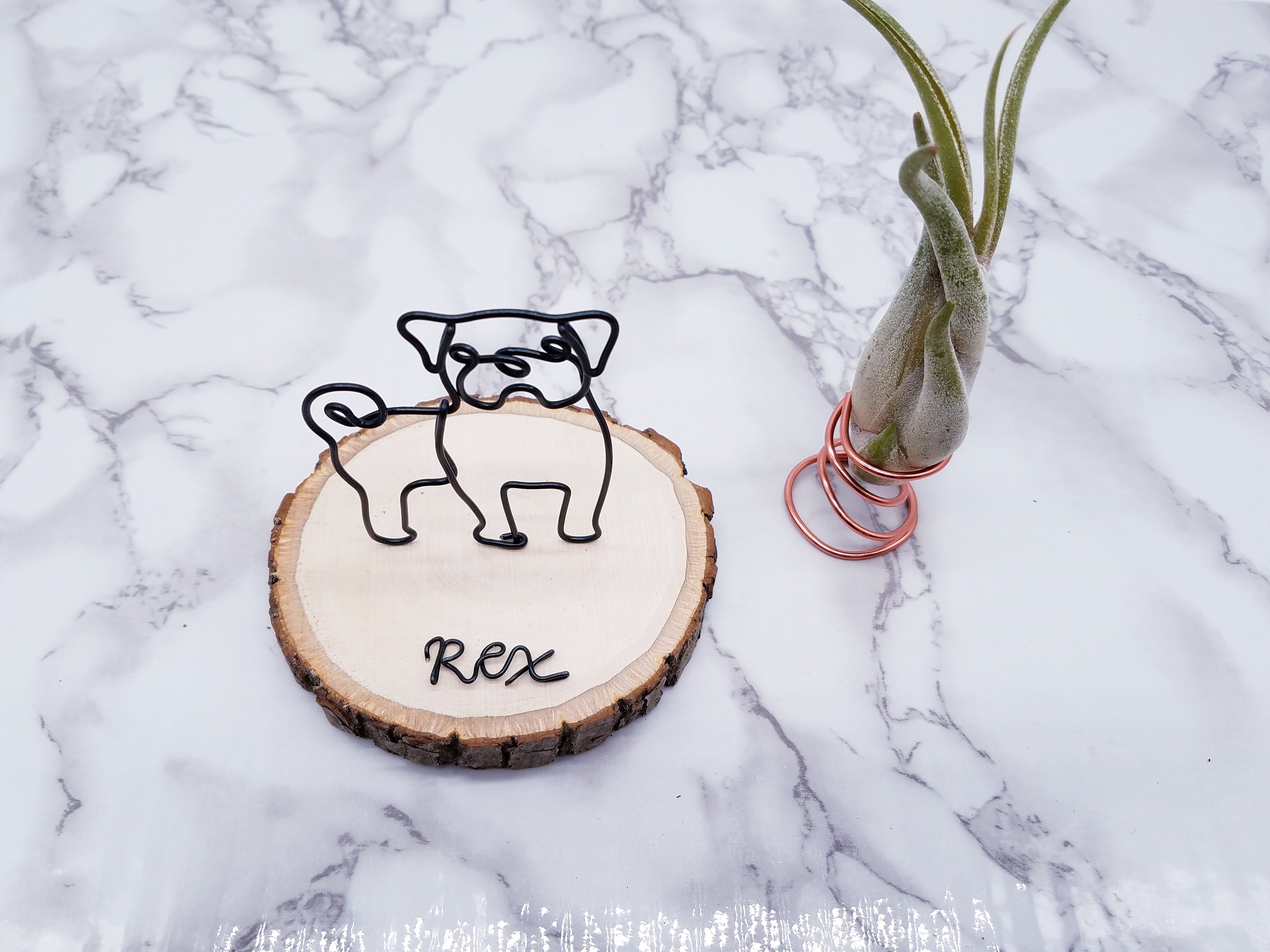 Wire sculpture of pug dog personalize custom wire art | Etsy