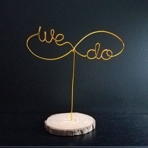 We doen draad bruidstaart topper, verjaardag taart topper, engagement cake topper, oneindig teken, infinity cake topper afbeelding 3