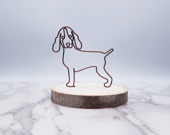 Wire sculpture of springer spaniel, dog, pet portrait, pet memorial, wire art, office decor, dog lovers, gift, desk decor, desk accessories
