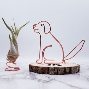 Wire sculpture of labrador retriever, golden retriever, personalize, custom, dog, wire art, office decor, dog lovers, desk accessories image 1