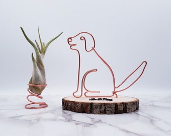 Wire sculpture of labrador retriever, golden retriever, personalize, custom, dog, wire art, office decor, dog lovers, desk accessories