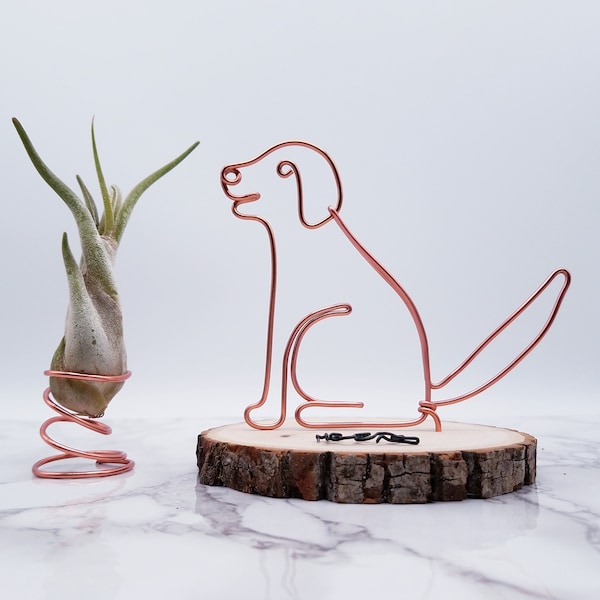 Escultura de perro de alambre personalizada, arte de Retriever, decoración de escritorio